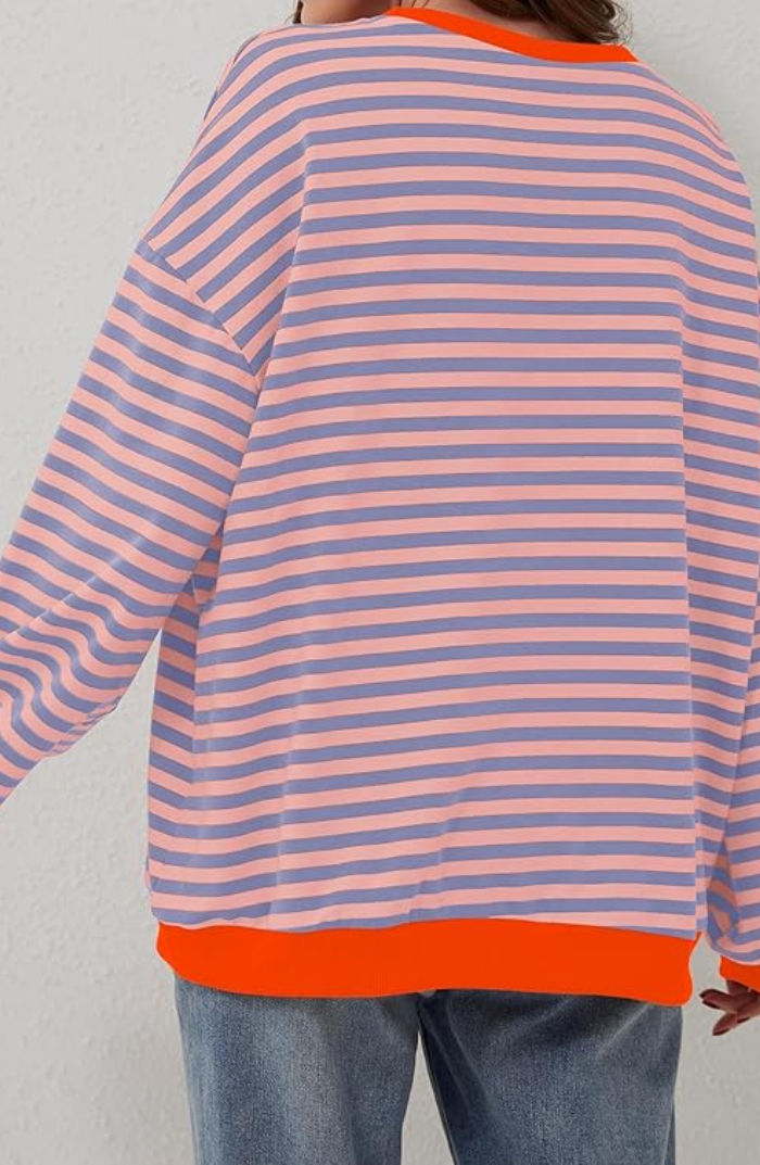 Nord Taschen | Oversized Gestreiftes Damen Sweatshirt