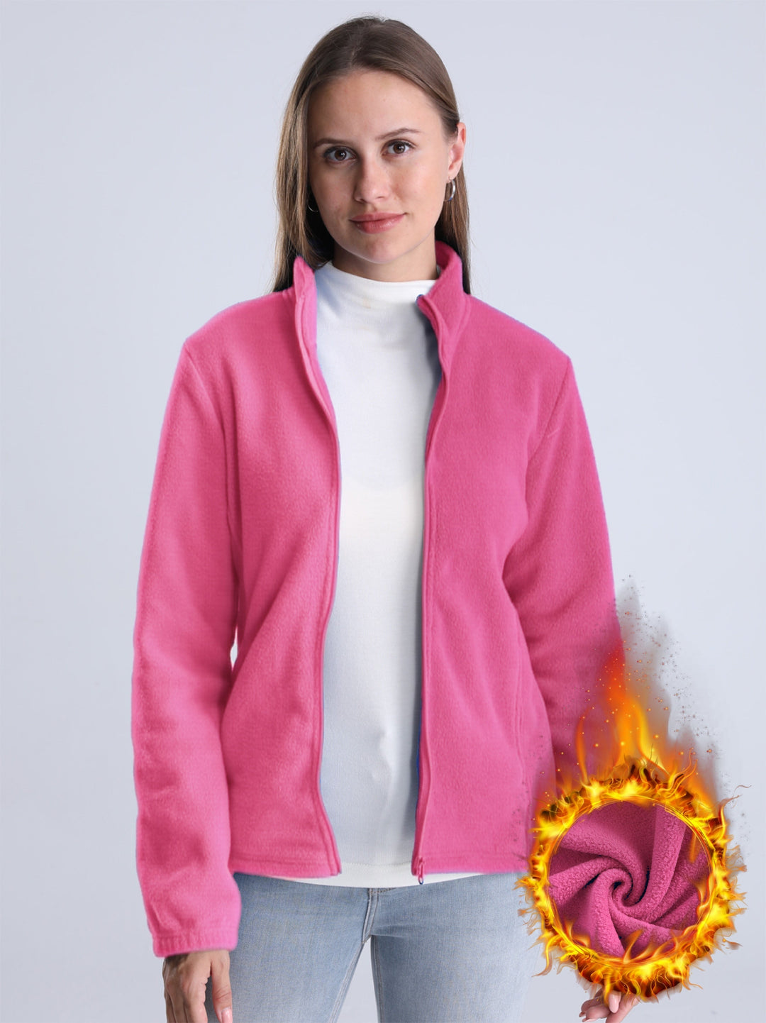 Nord Taschen | Unifarbene Fleece-Jacke mit Reißverschluss und Taschen