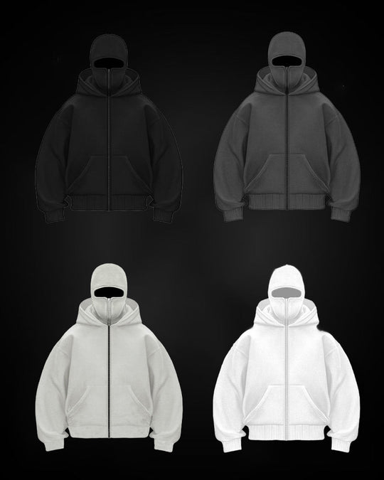 Sweatshirt Mantel mit Doppelkapuze und Reißverschluss - Vittorelli