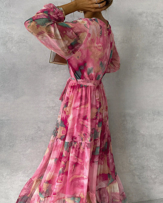 Elegantes Kleid mit Print und Plissiertem Rock - Vittorelli