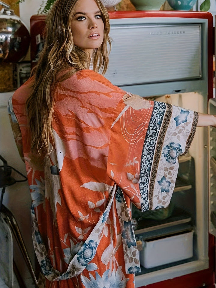 Modischer Kimono mit Blumenprint
