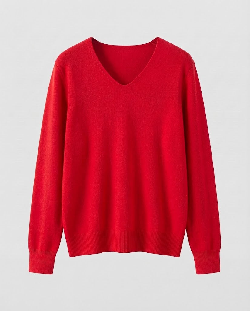 Damen Feinstrick-V-Ausschnitt-Pullover aus kuscheligem Angora-Mix Nord Taschen