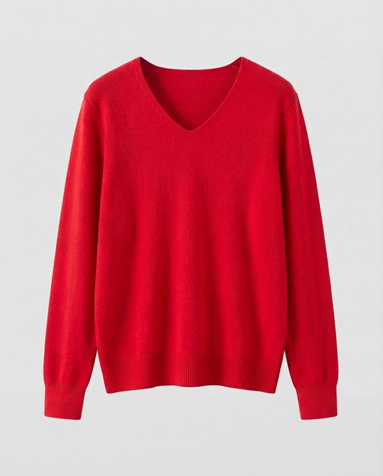 Damen Feinstrick-V-Ausschnitt-Pullover aus kuscheligem Angora-Mix Nord Taschen