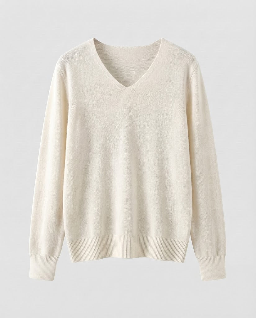 Damen Feinstrick-V-Ausschnitt-Pullover aus kuscheligem Angora-Mix Nord Taschen