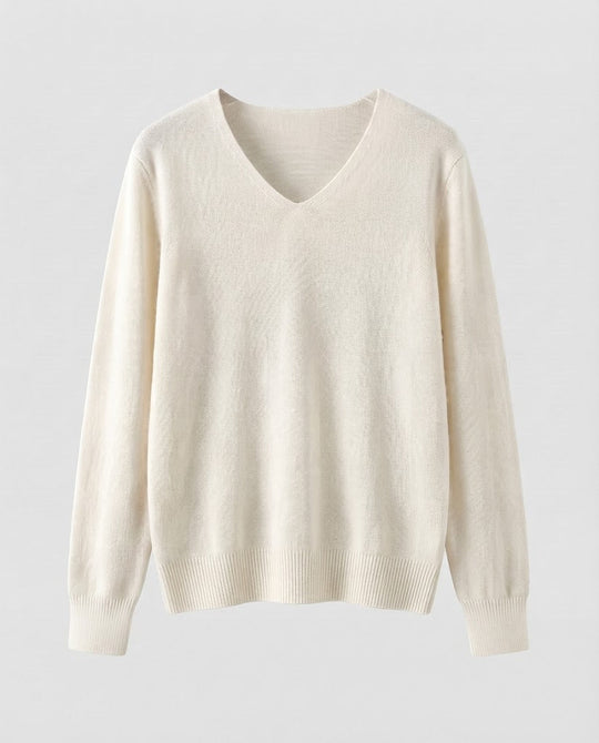 Damen Feinstrick-V-Ausschnitt-Pullover aus kuscheligem Angora-Mix Nord Taschen