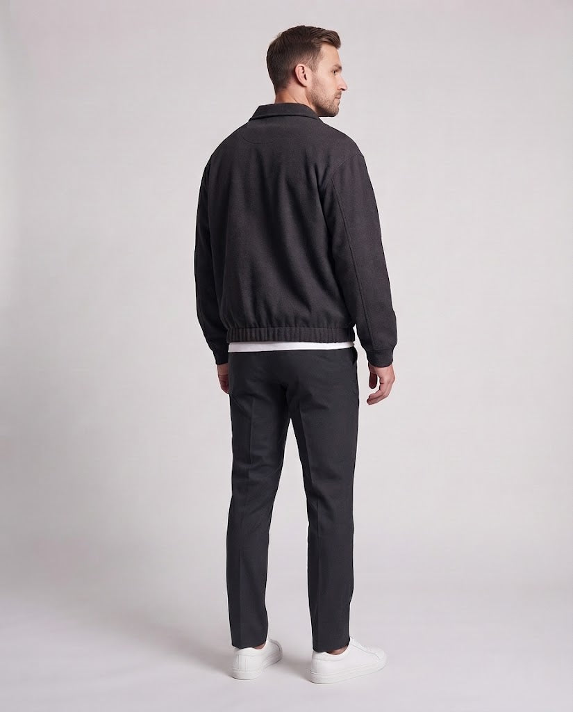 Herren Oversize-Pullover-Blouson mit Hemdkragen und elastischem Saum Nord Taschen