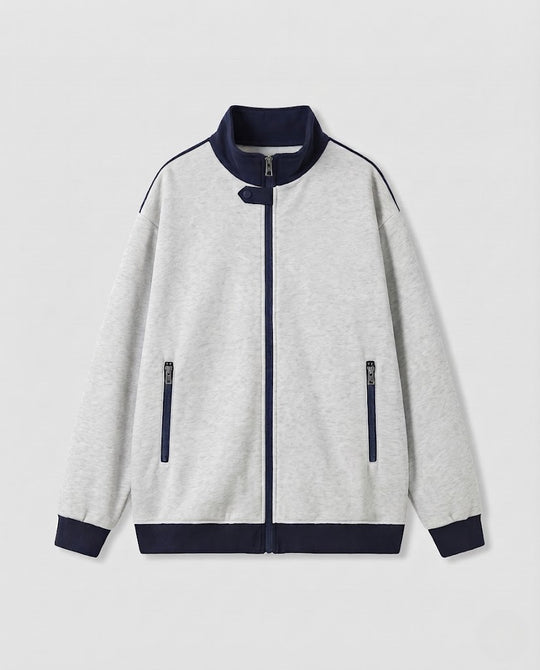 Herren Sportive Trackjacke mit Stehkragen und Kontrastpaspeln Nord Taschen