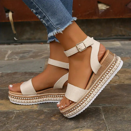 Luxus Plattform Sandalen mit Riemen für Damen