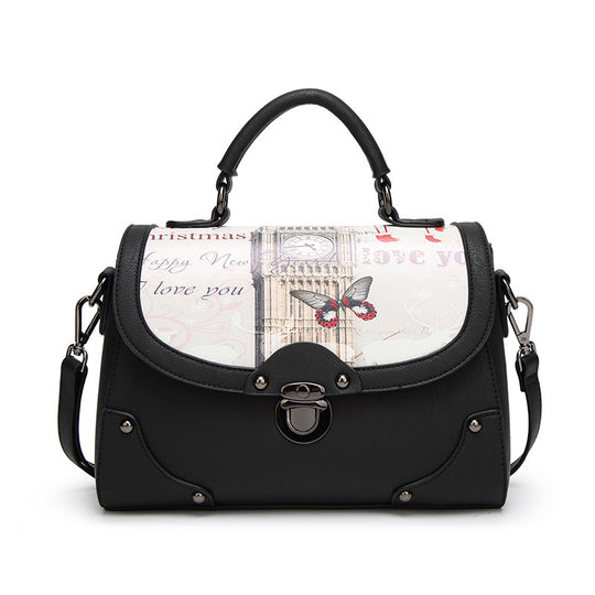 Damen Designer Handtasche mit kreativem Vintage-Motiv Nord Taschen
