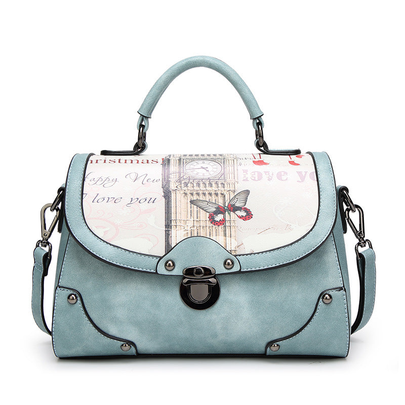 Damen Designer Handtasche mit kreativem Vintage-Motiv Nord Taschen