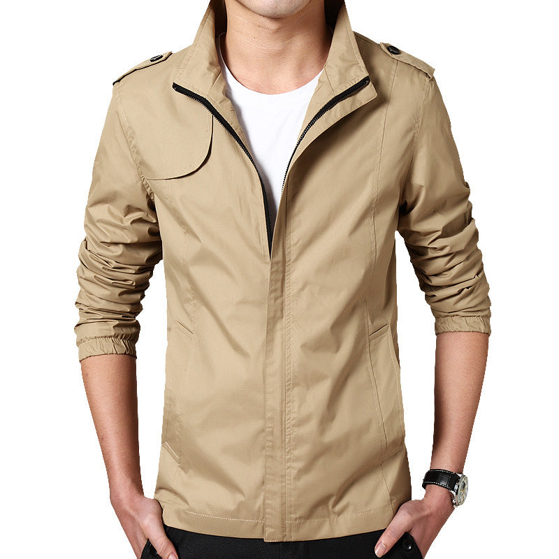 Herren Leichter Fieldblouson im Slim-Fit mit Stehkragen und Schulterklappen Nord Taschen