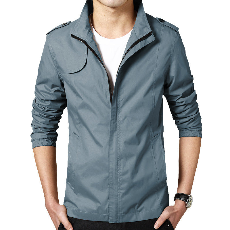 Herren Leichter Fieldblouson im Slim-Fit mit Stehkragen und Schulterklappen Nord Taschen