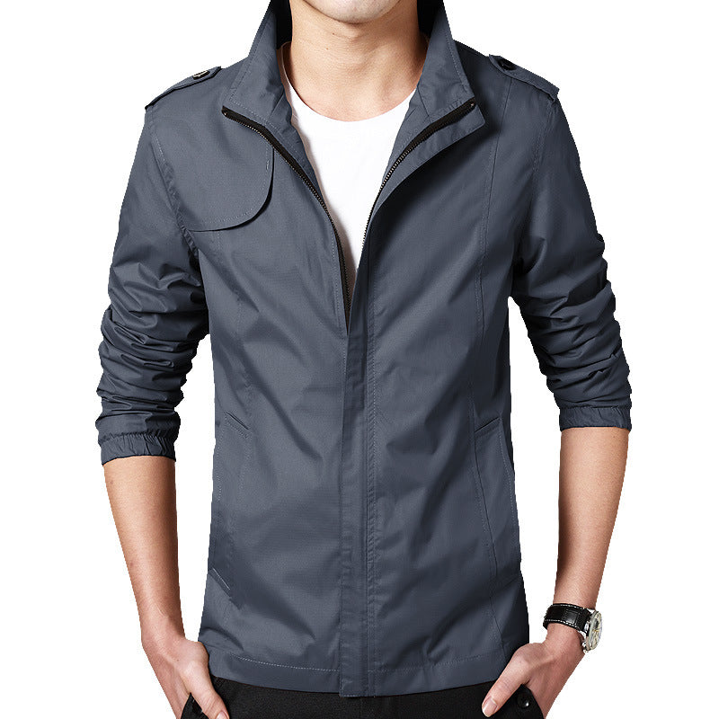 Herren Leichter Fieldblouson im Slim-Fit mit Stehkragen und Schulterklappen Nord Taschen