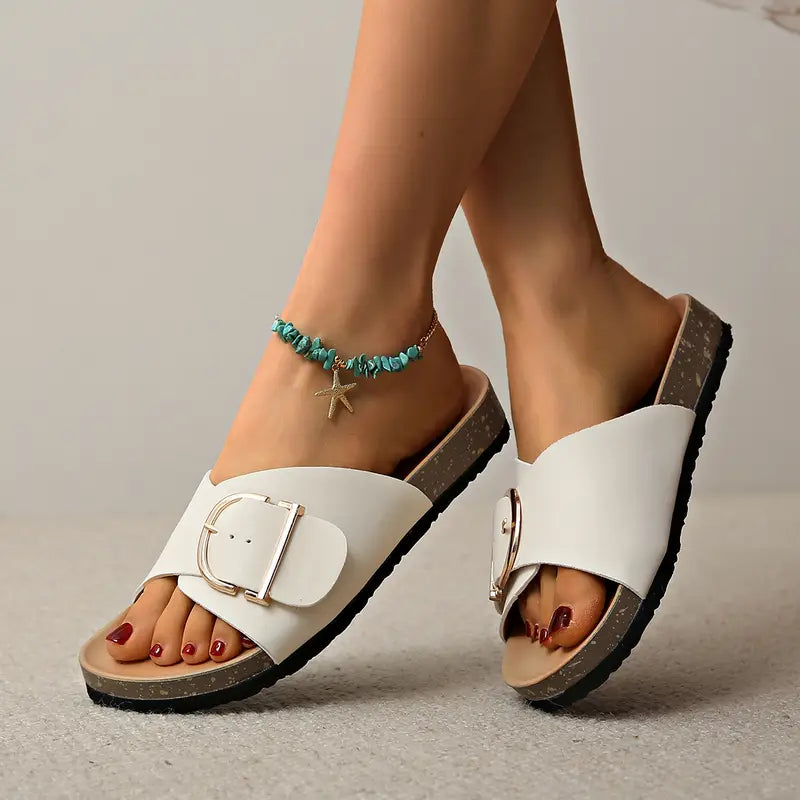 Nord Taschen | Orthopädisch Flache Sandalen mit Einstellbarer Schnalle Riemen