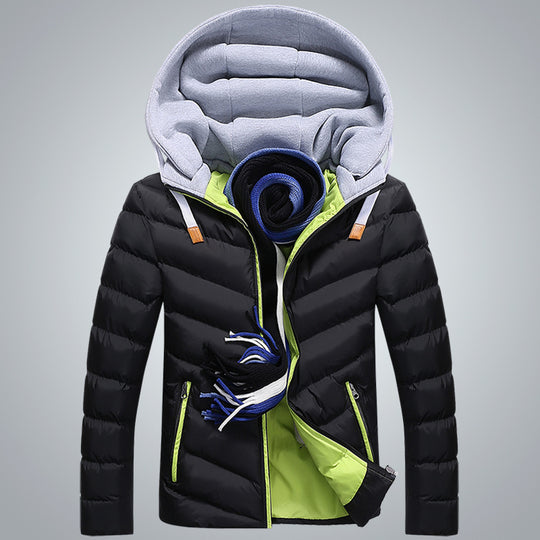 Herren Leichte gesteppte Kapuzenjacke mit Kontrast-Innenfutter und Thermoisolierung Nord Taschen