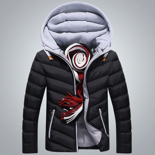Herren Leichte gesteppte Kapuzenjacke mit Kontrast-Innenfutter und Thermoisolierung Nord Taschen