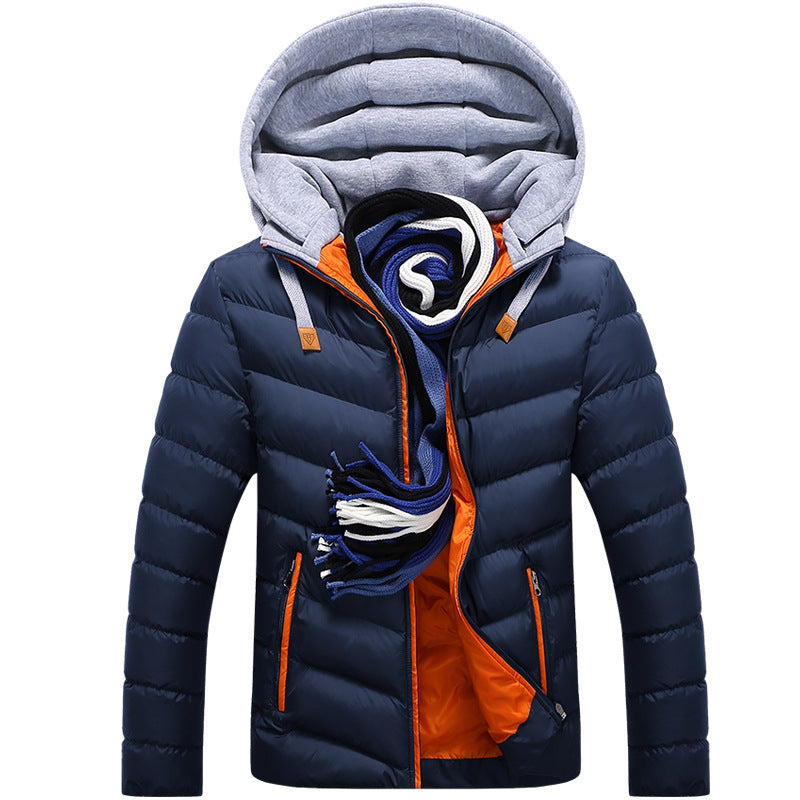 Herren Leichte gesteppte Kapuzenjacke mit Kontrast-Innenfutter und Thermoisolierung Nord Taschen