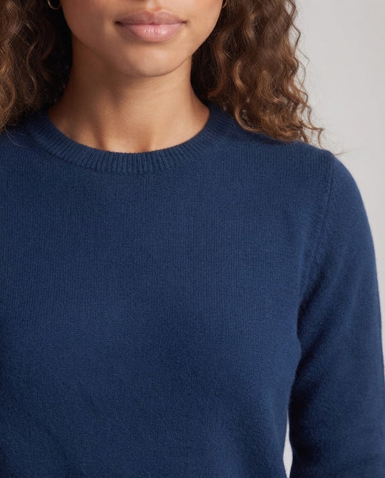 Damen Feiner Flauschpullover mit Rundhals, schmaler Rippenkante und leichtem Mohair‑Effekt Nord Taschen