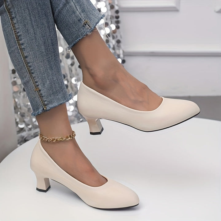 Stilvolle Damen Pumps mit Spitzem Zeh und Blockabsatz