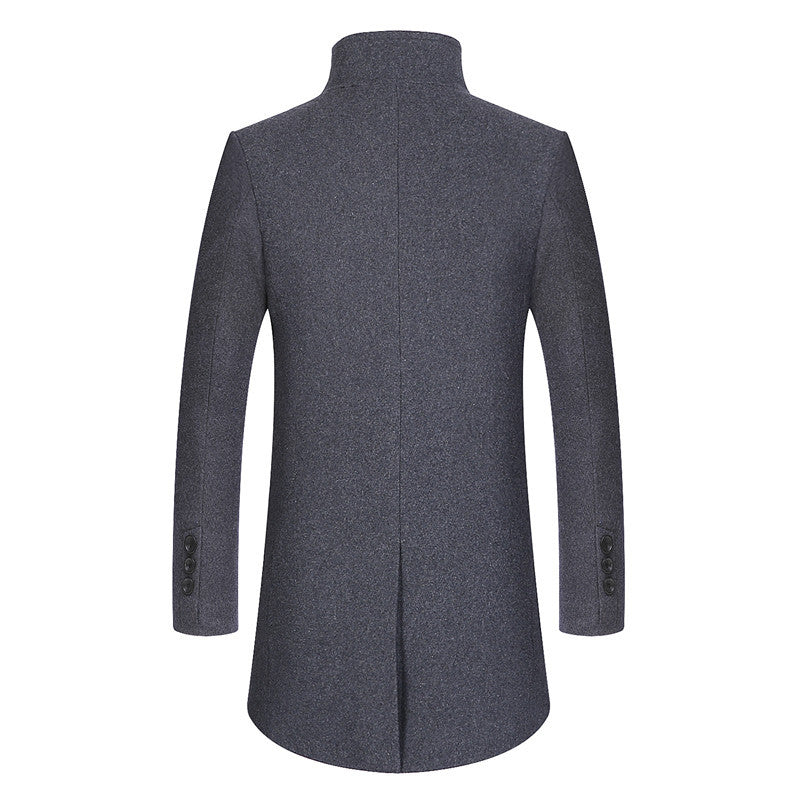 Herren Moderner Wollmix-Chesterfieldmantel mit gesteppter Thermofutter-Innenlage und erhöhtem Stehkragen Nord Taschen