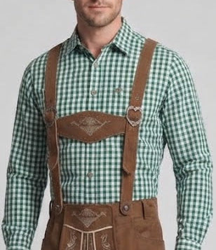 Herren traditionelle Lederhosen mit aufwendiger Stickerei Nord Taschen