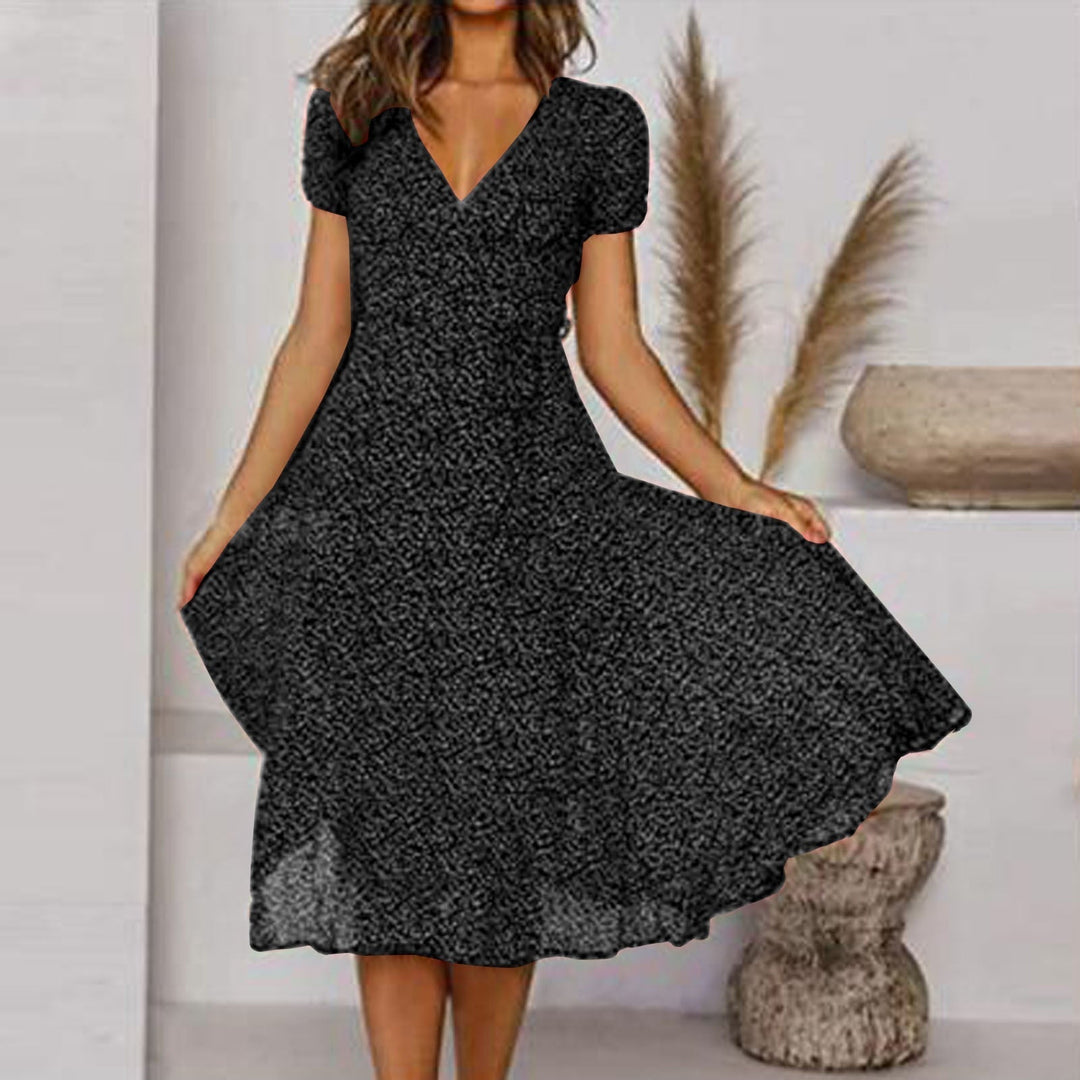 Lässiges Schickes Kleid Mit V-Ausschnitt