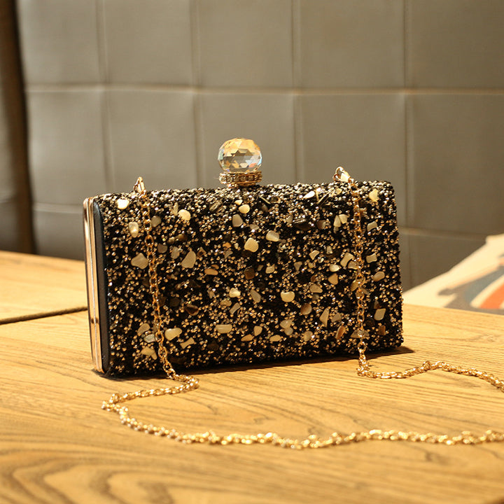 Damen Clutch Tasche mit funkelnden Strassstein-Applikationen Nord Taschen