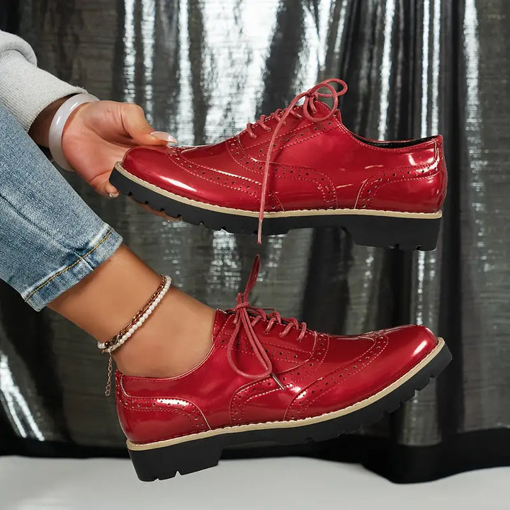 Nord Taschen | Lackschuhe Im Oxford-Stil mit Klobiger Sohle für Damen