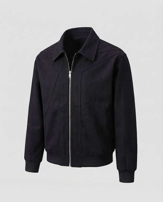 Herren geometrische Hemdjacke mit durchgehendem Reißverschluss und strukturierter Nahtführung Nord Taschen