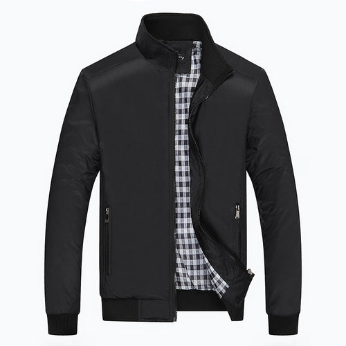 Herren Leichter Harrington-Blouson mit Stehkragen und kariertem Innenfutter Nord Taschen