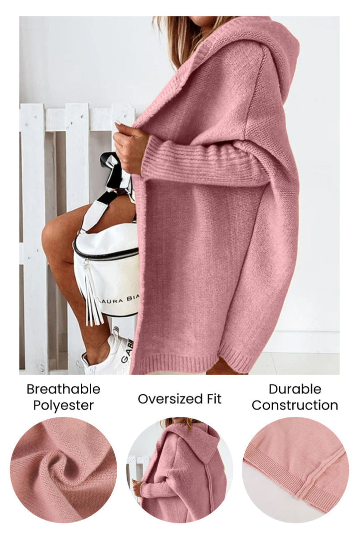 Oversized Strickcardigan mit Kapuze