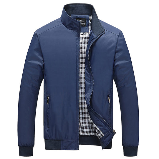 Herren Leichter Harrington-Blouson mit Stehkragen und kariertem Innenfutter Nord Taschen