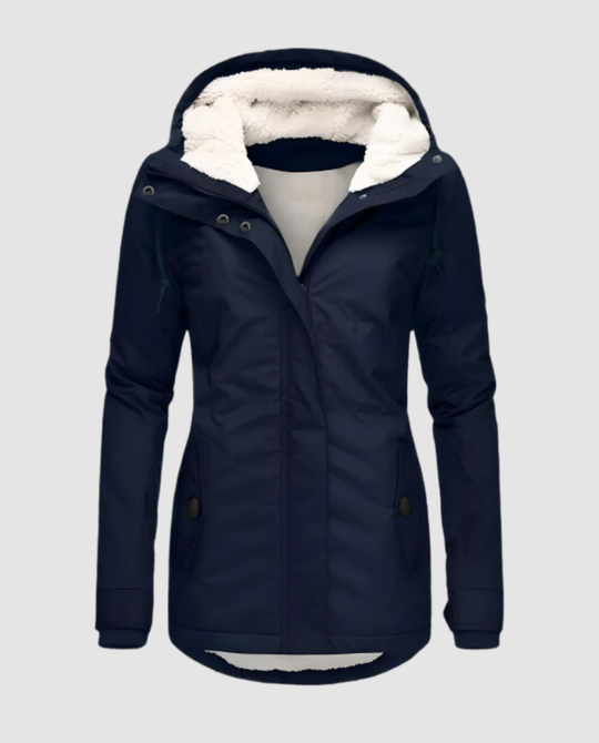 Lange Gefütterte Winterjacke Damen