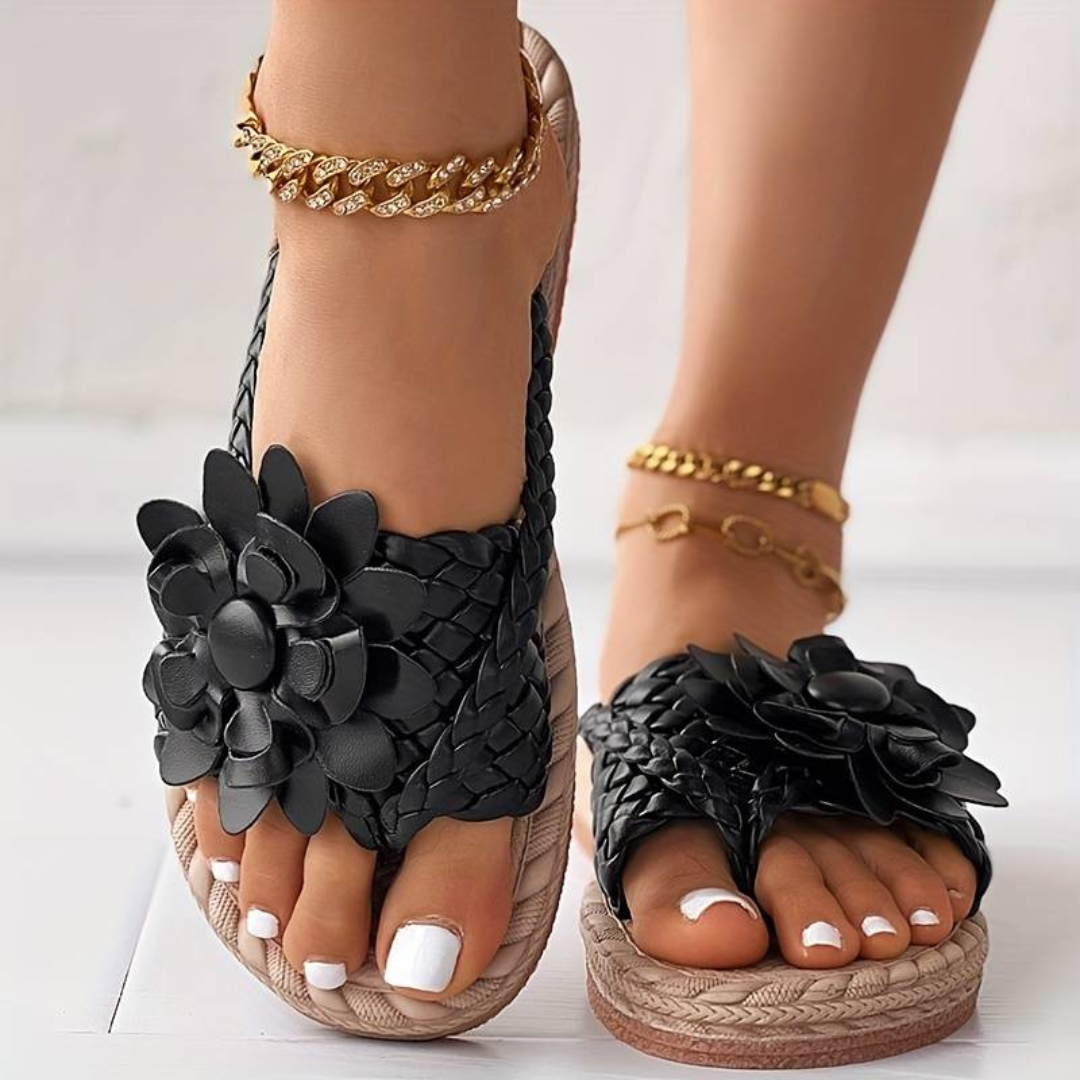 Nord Taschen | Damen-Sandalen mit Offener Zehenspitze und Eleganten Geflochtenen Riemen