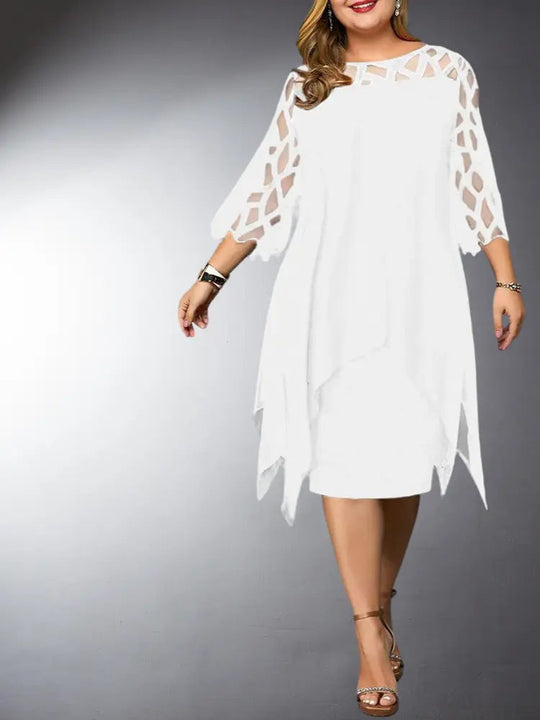 Elegantes Plus Size Spitzen-Midi-Kleid