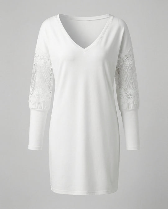 Schwarzes Blumen Mesh Midikleid