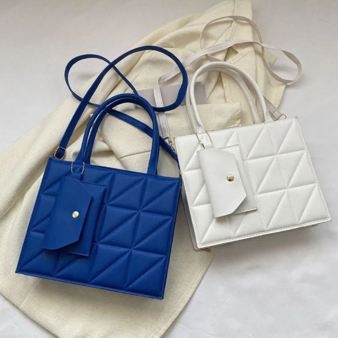 Nord Taschen | Handtasche mit Quadratprägung - Stilvolle Umhängetasche mit praktischer Kartenhülle