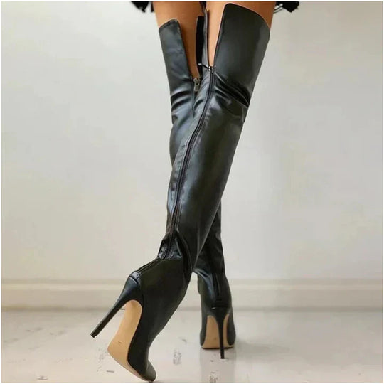 Bequeme Hochhackige Schuhe für Frauen Oberschenkel Hoch