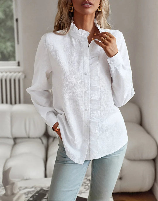 Bluse mit Rüschendetails Leicht und Stilvoll Femininer Touch - Arvani