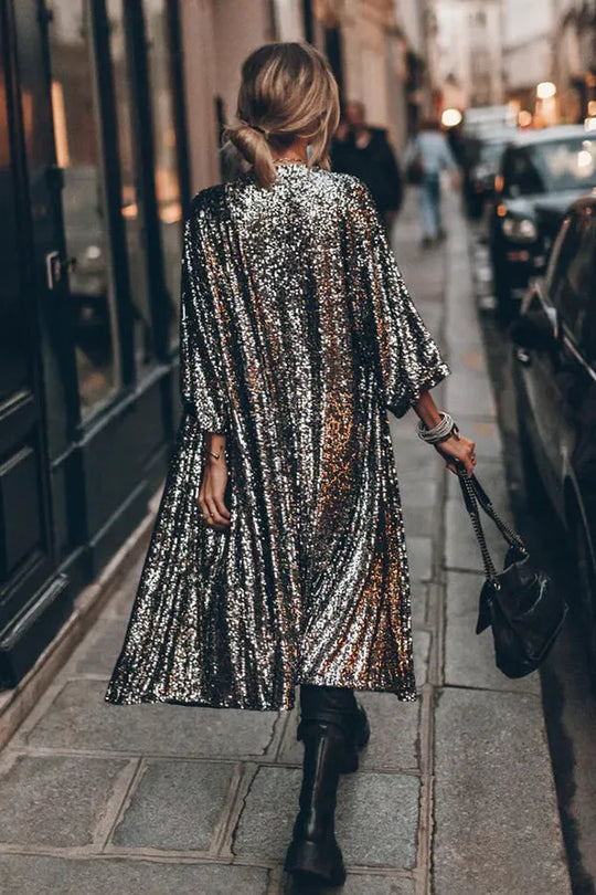 Glamour Kimono aus Pailletten mit Schlüsselloch - Arvani
