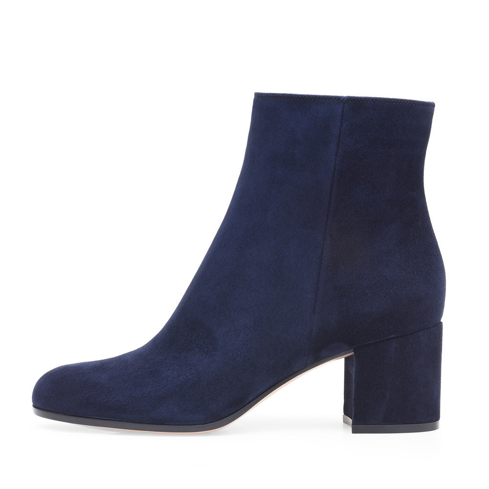 Nord Taschen | Damen Chunky Heel Rund-Toe Mittel-Hügel Stiefel