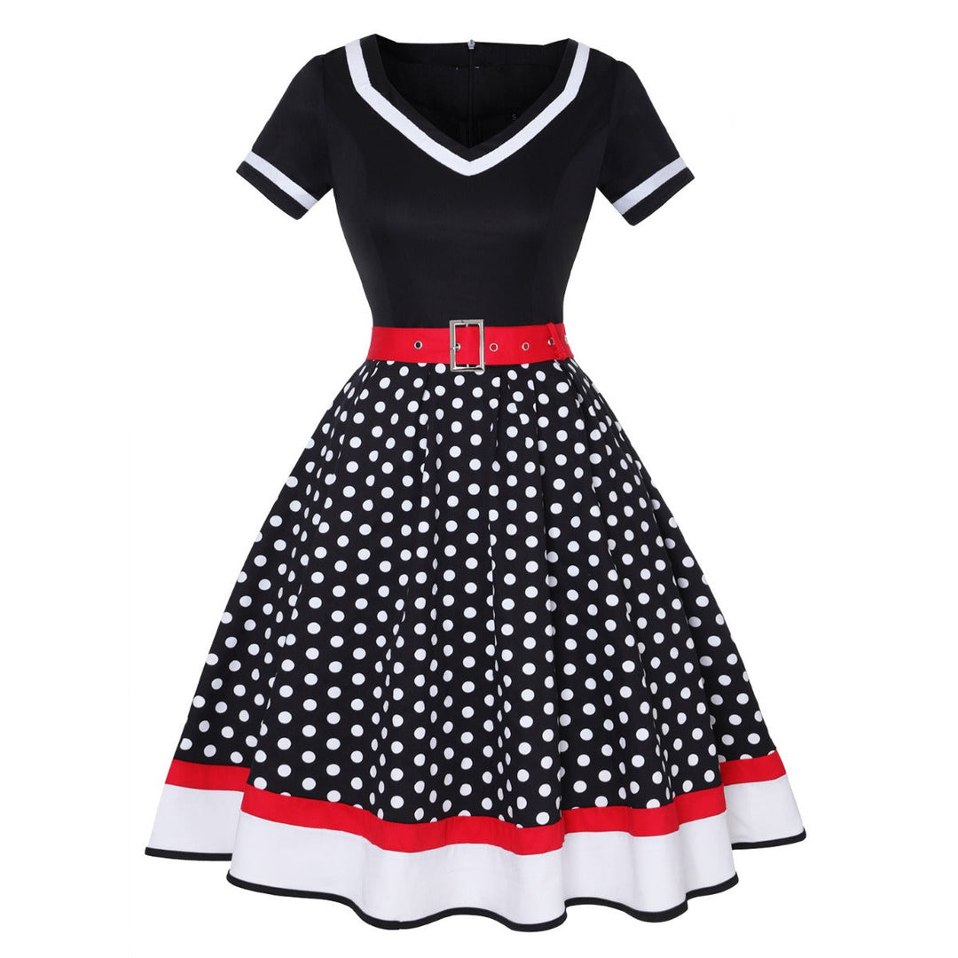 Vintage Hepburn Polka Dot Kleid