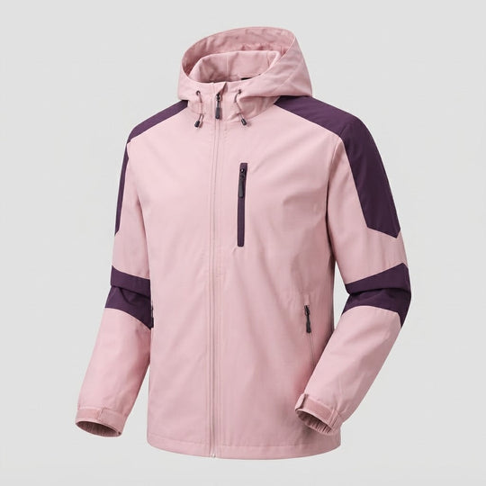 Leichte wasserabweisende Kapuzen-Softshelljacke für Herren mit Kontraststreifen und Brustreißverschluss Nord Taschen