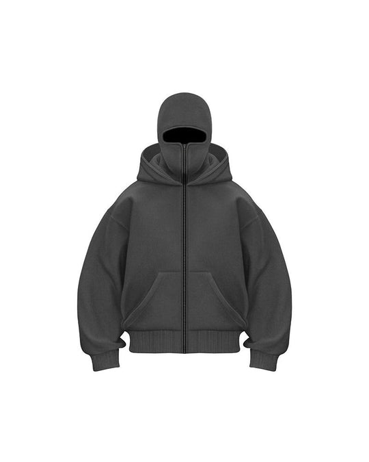 Sweatshirt Mantel mit Doppelkapuze und Reißverschluss - Vittorelli