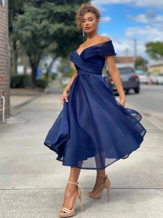 Elegantes Off-Shoulder Brautjungfernkleid