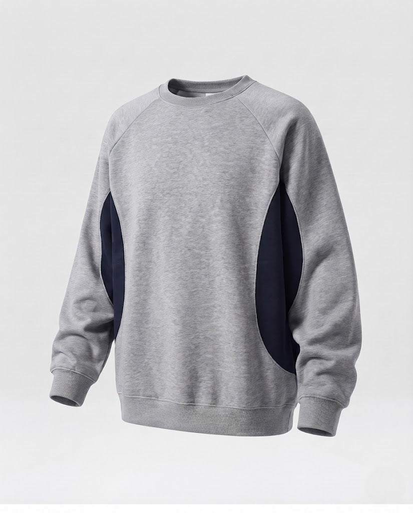 Damen weiches Oversize-Sweatshirt mit Raglanärmeln, verlängertem Saum und kontrastierenden Seiteneinsätzen Nord Taschen