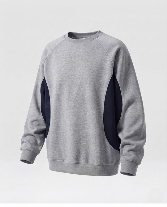 Damen weiches Oversize-Sweatshirt mit Raglanärmeln, verlängertem Saum und kontrastierenden Seiteneinsätzen Nord Taschen