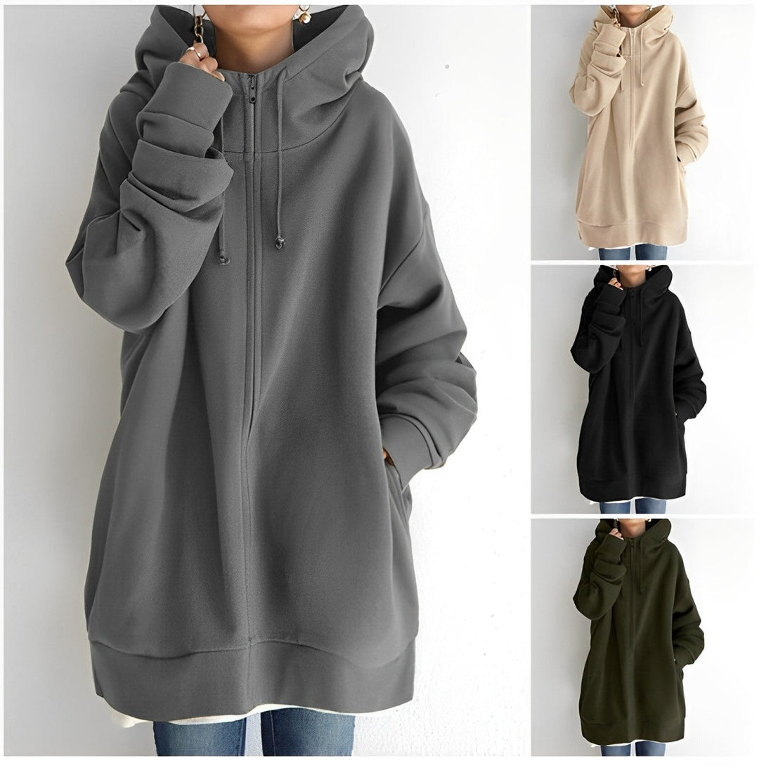 Fleece-Hoodie mit Reißverschluss