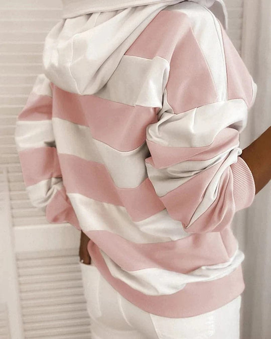Hoodie Strickdetails Lockere Passform Weiche Materialien