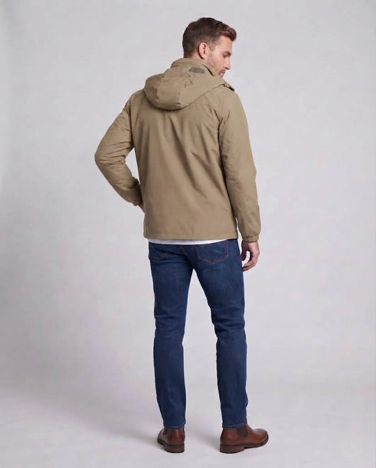 Herren Leichte Atmungsaktive Kapuzenjacke für den Außenbereich mit Brusttasche und Verdecktem Reißverschluss Nord Taschen